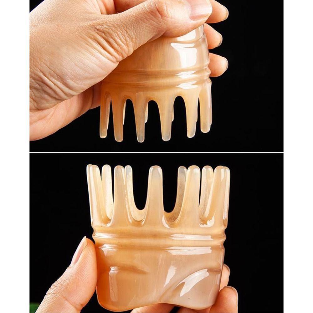 Gua Sha Ox Horn Massage Comb Shampoo Comb Buffalo Horn Meridian Comb  SPA