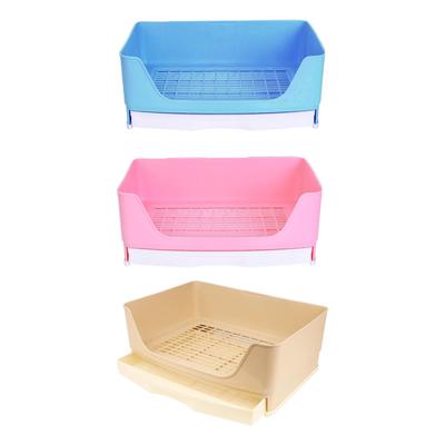 Rabbit Litter Box Portable Non Slip Bottom Pan Bunny Potty Trainer Corner for Chinchillas Ferrets Small Animals Pet Accessories