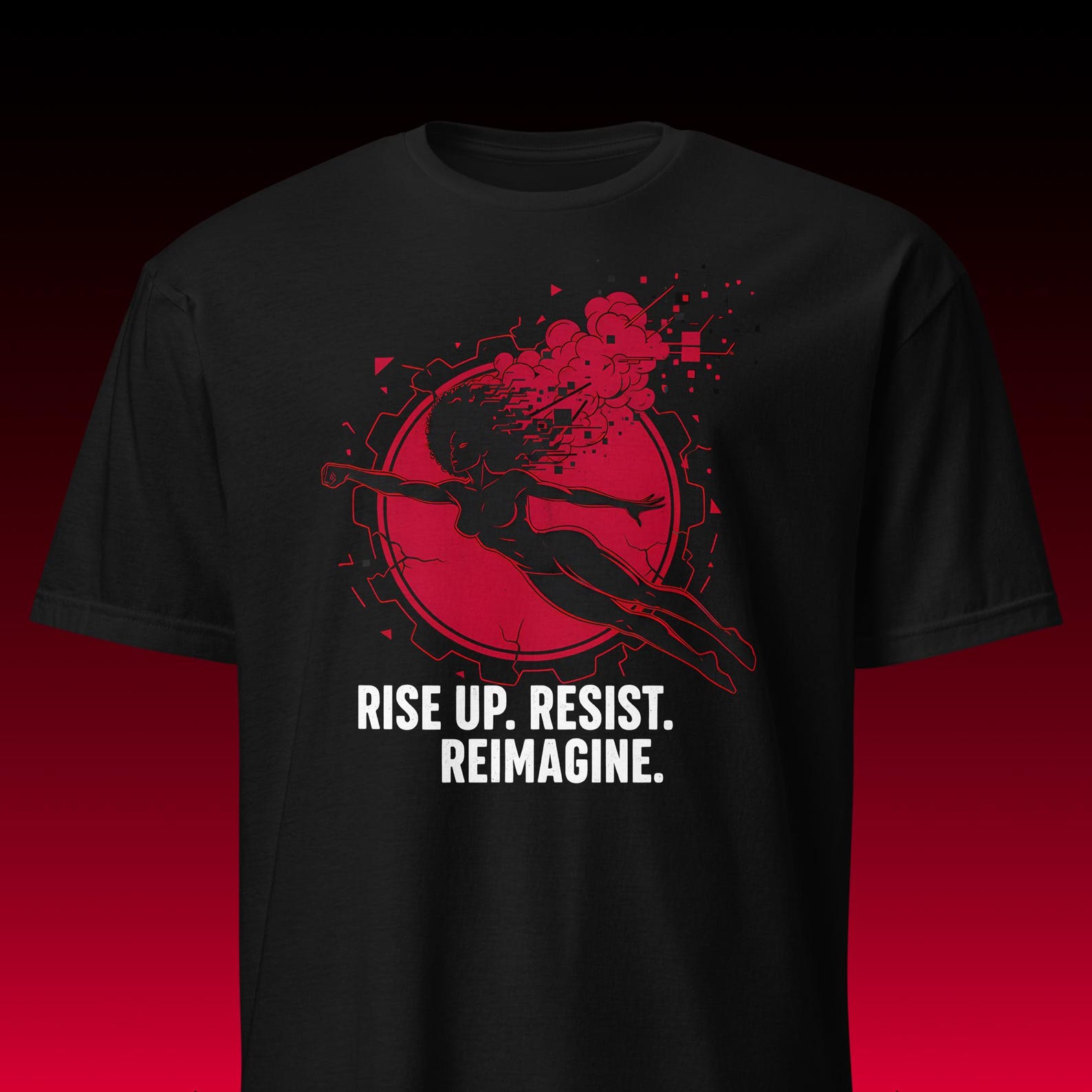 Rise Up Resist Tee | Afrofuturism Aesthetic | Activist Shirt S
