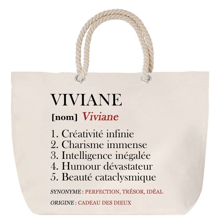 Sac de plage - PLANETEE - Viviane - Anse corde - Grand format - Personnalisable
