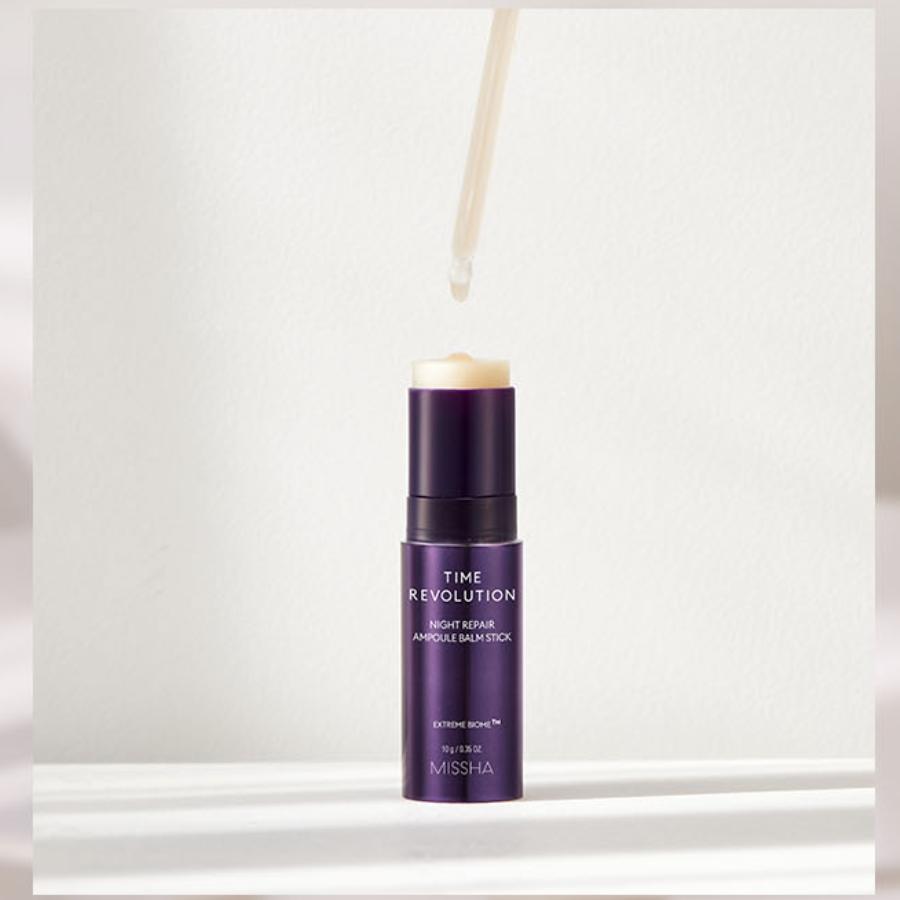 MISSHA Time Revolution Night Repair Ampoule Balm Stick 10g Probiotic Glow-On Treatment for Eyes & Wrinkles