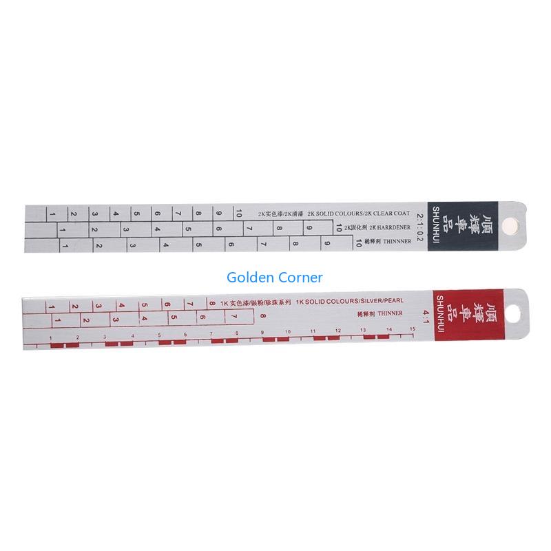 E15D Steel Easy to Operate Paint Ruler Suitable for Cars Paint Tool Black/R-ed