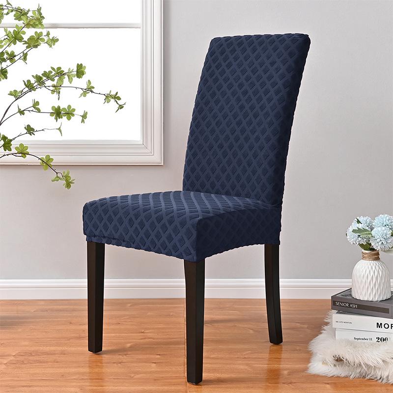 Jacquard Elastic High-Back Chair Cover: Dustproof, Universal Fit for Dining Chairs