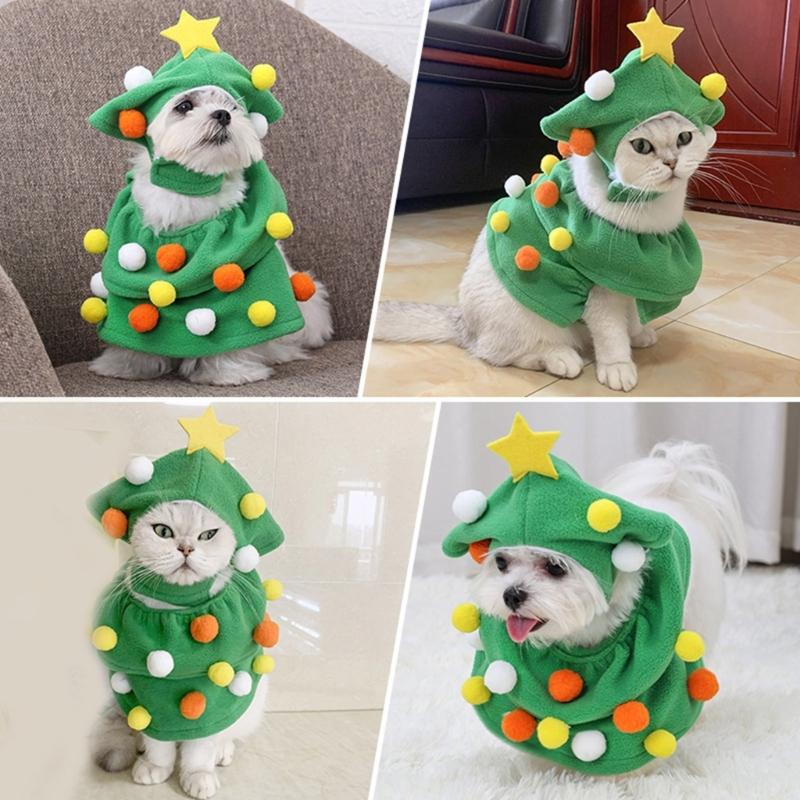 Cats Outfit Costume Christmas Tree Theme Funny Costume Cosplay Accessories