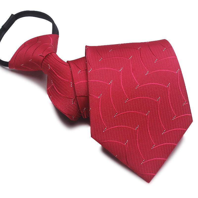 Men's 8cm No-Knot Zipper Tie - Easy-Pull Business Formal Tie