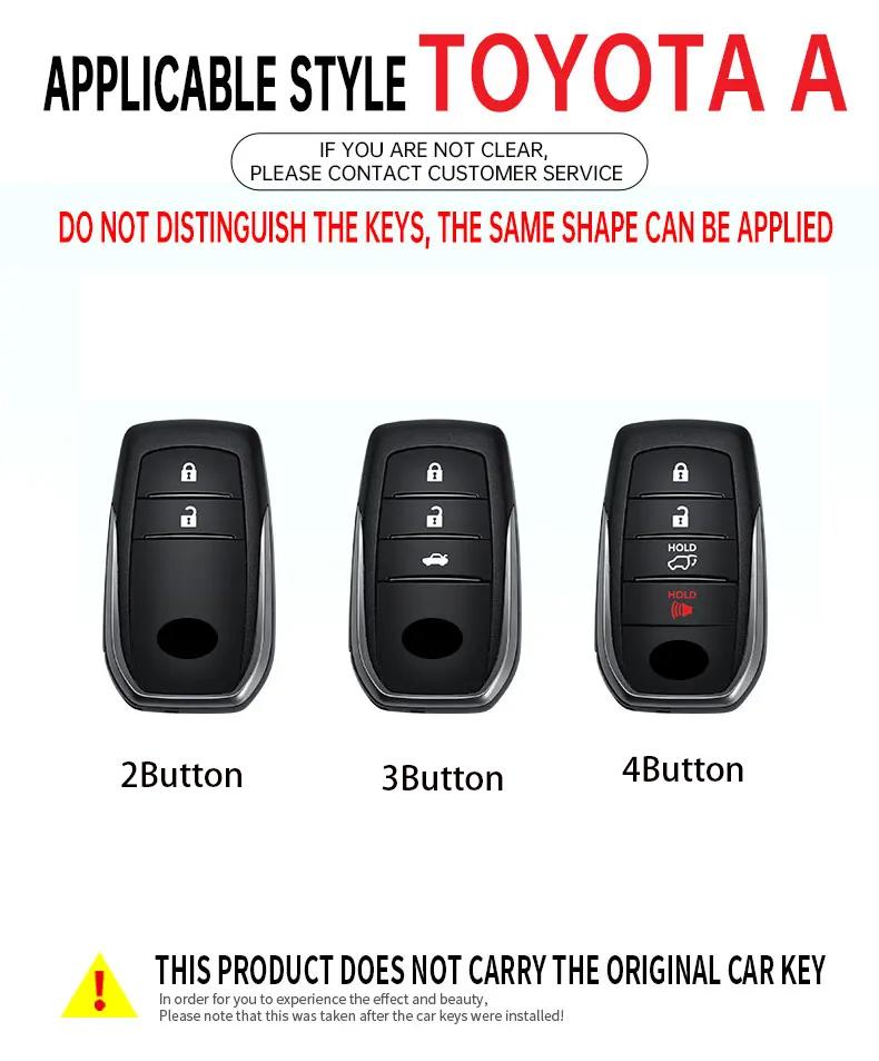 2/3/4 Button Car Key Case Cover For Toyota Rav4 Harrier Hilux Fortuner Land Cruiser Crown Highland Prado Yaris Cross Aygo X