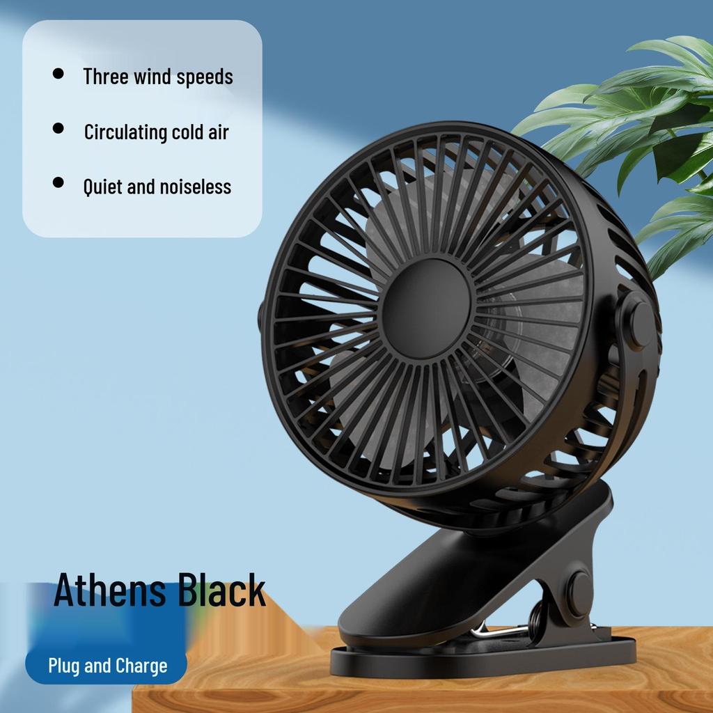 Mini USB Rechargeable Clip Fan - Portable Handheld & Desktop Small Fan for Office & Dorm