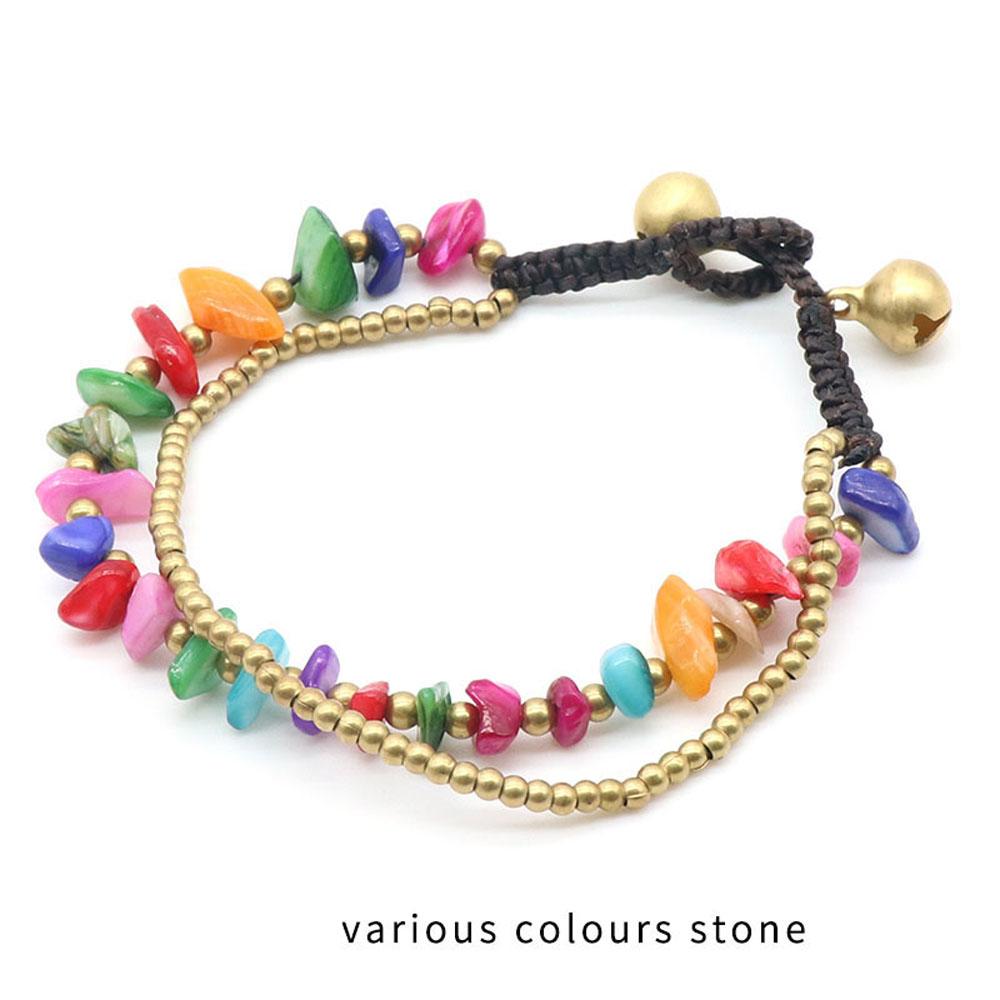 1 szt. Bransoletki z koralików z kamieni naturalnych w stylu bohemy, z kamieni kruszonych, dla kobiet i mężczyzn, do noszenia na co dzień, biżuteria, prezenty na święta, 18-18,5 cm