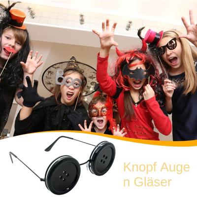 1pc Generic Coral Button Glasses Costume Accessory Glasses Dress-up Button Glasses Halloween Party Supplies for Adults and Kids
