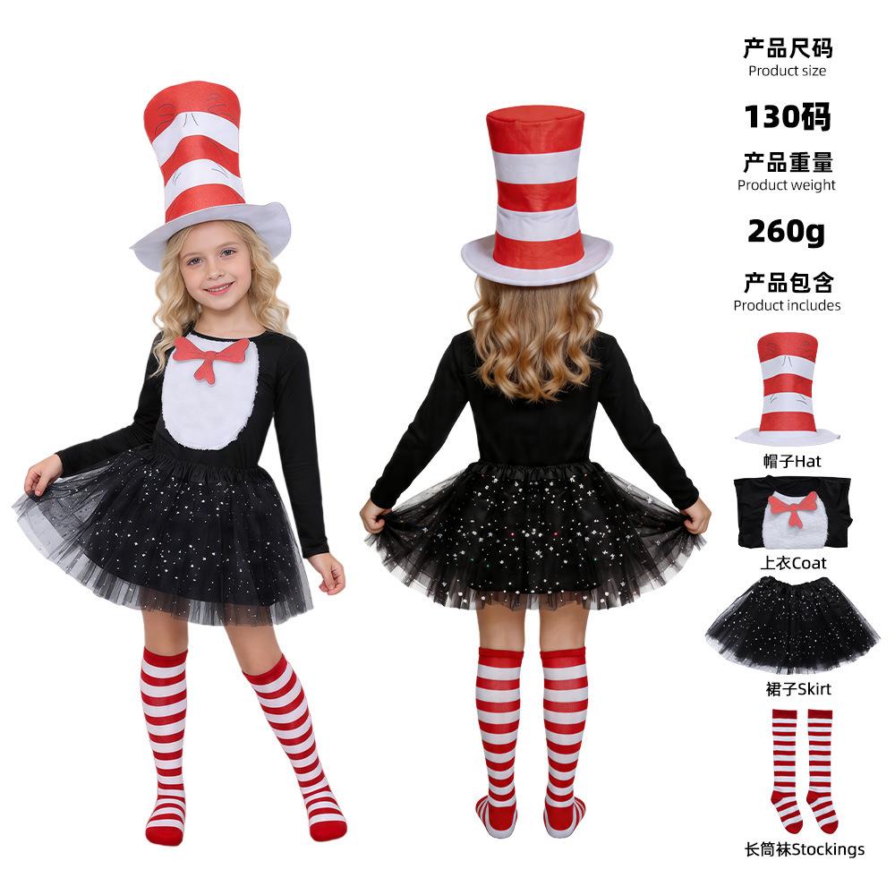 C The Cat in the Hat Girls Sequin Tutu Skirt X 110cm (children)