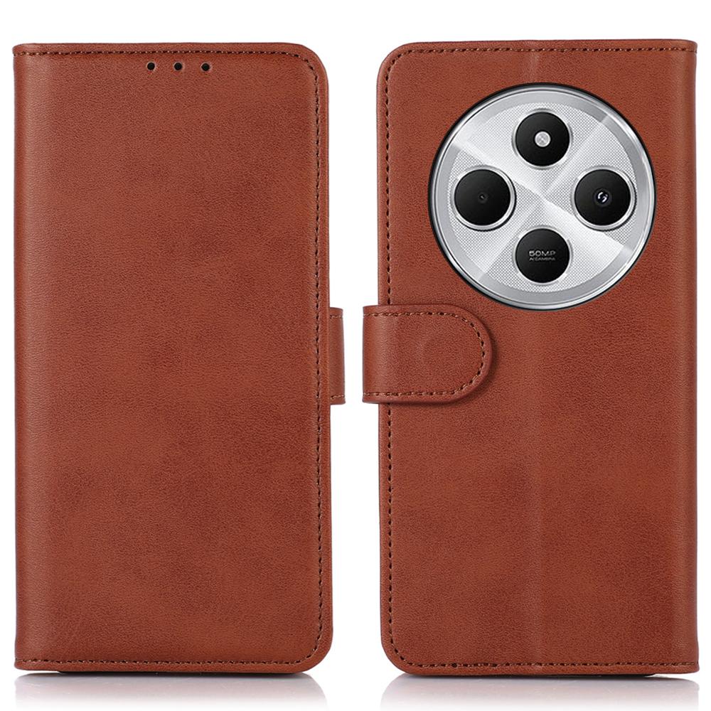 For Xiaomi Poco C75 4G/Redmi 14R 5G/14C 4G Case Cowhide Texture Leather Wallet Phone Cover with Stand