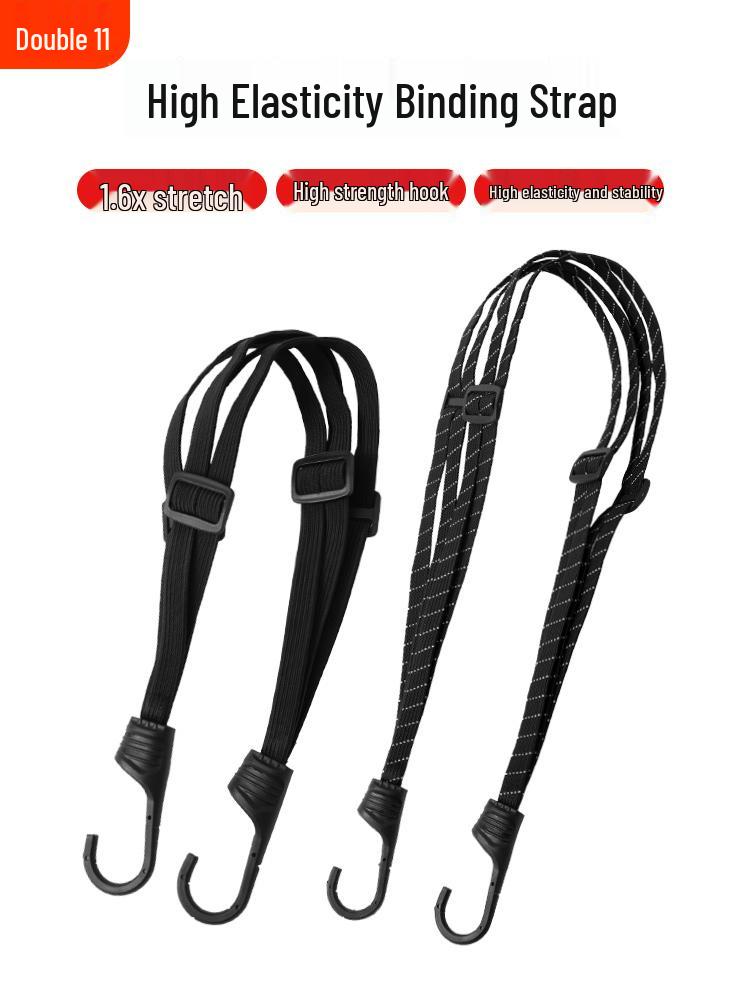 Motorcycle Tie-Down Rope, Helmet Strap, Elastic Band, Bundling Rope for Bicycles and E-Vehicles