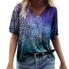 Summer Flower T-Shirts Floral 3D Print Women V-Neck Short Sleeve T Shirt Streetwear
