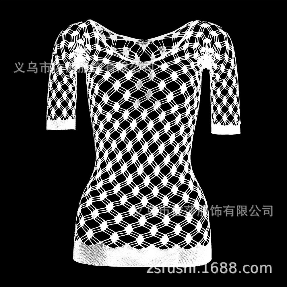 Sexy Lingerie Women's Transparent Hollow Stockings Tights Mesh Clothes One-piece Suspenders Uniform