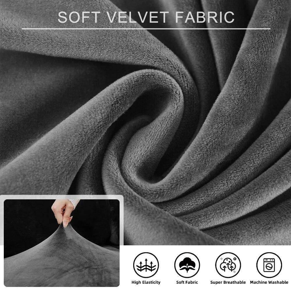 Soft Velvet Sofa Cover High Stretch Sofa Cushion Cover Living Room Spandex Sofa Seat Couch Cover for Home L-shape Sofa Slipcover