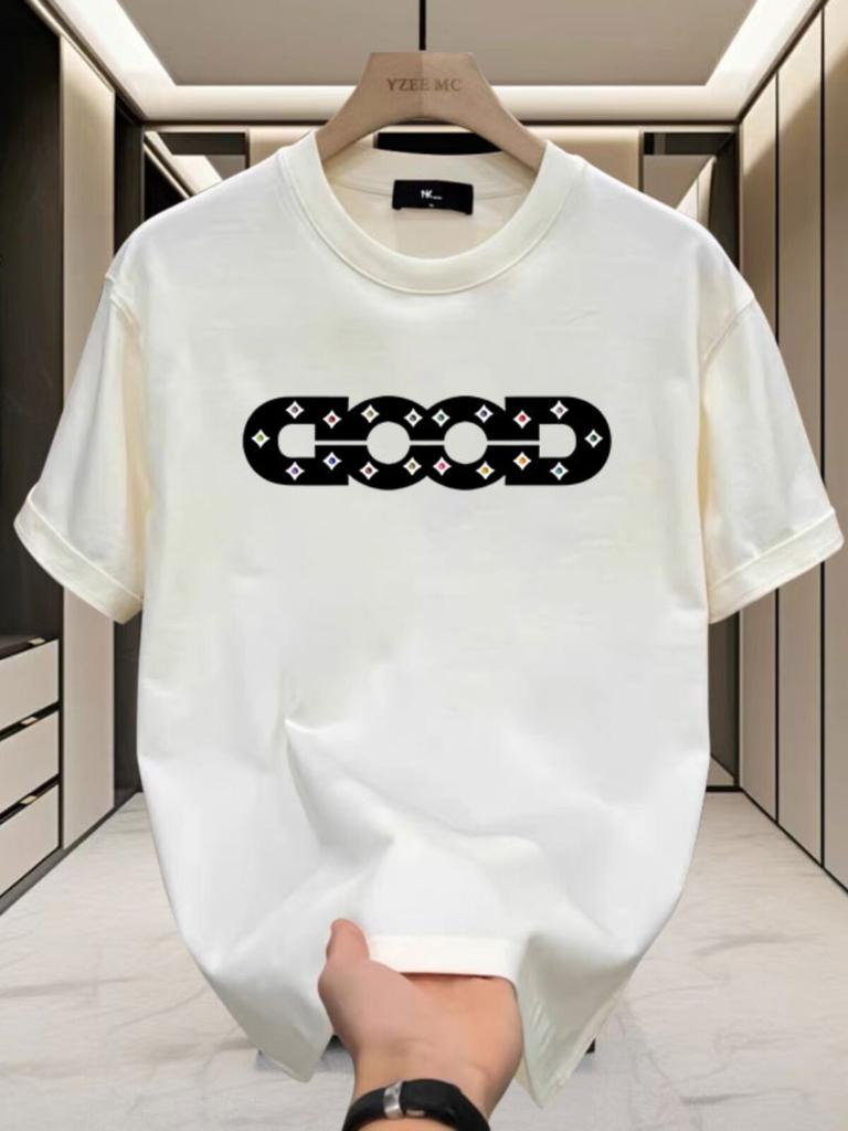 2026 Summer New Style Mens ShortSleeved 100 Cotton Printed TShirt  Loose Fit Trendy and HighQuality TShirt