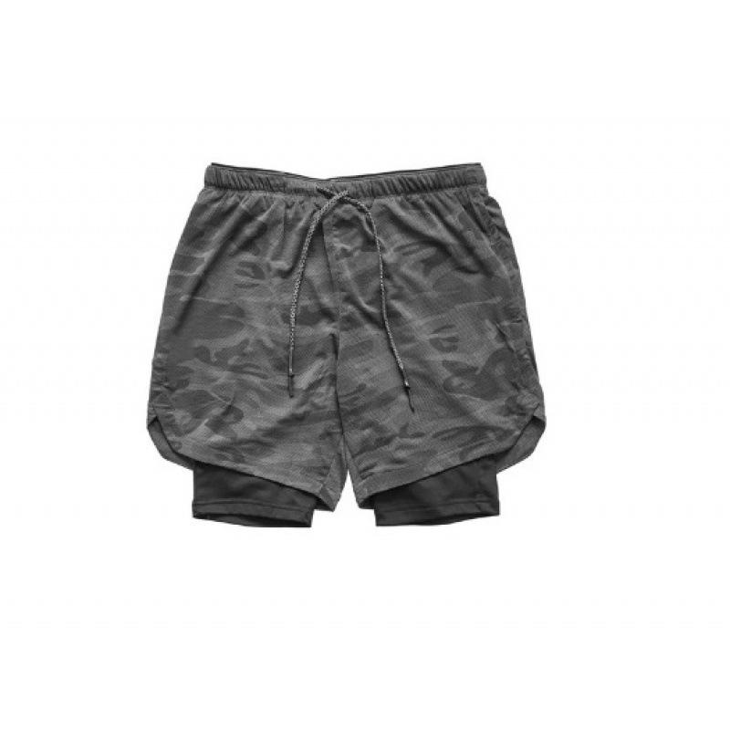 Muscle Brothers Men's Trendy Double-Layer Running Sports Shorts - Casual, Loose-Fit Outdoor Fitness Wear