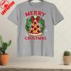 Christmas Tree Balls Xmas Crustmas Gifts TShirt Fun Pizza Slice Pattern for Holiday Wear Clothing Men Women Cotton Vintage Tops