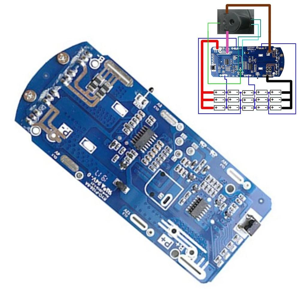 Placa de circuite 1 buc 15 nuclee protectie la incarcare pentru RYOBI 18V