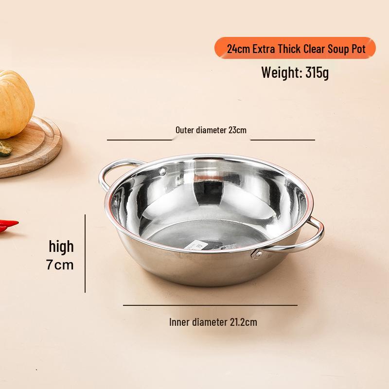 Yuan Yang 304 Stainless Steel Thickened Hot Pot Cookware for Induction Cookers - Household & Commercial Use