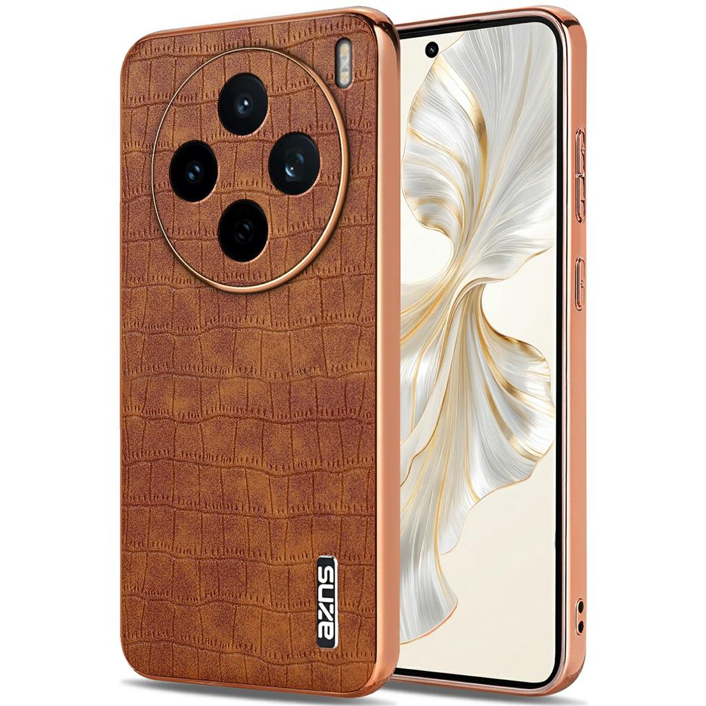 AZNS For Vivo X200s 5G Case Electroplating Crocodile Texture PU + TPU Phone Cover