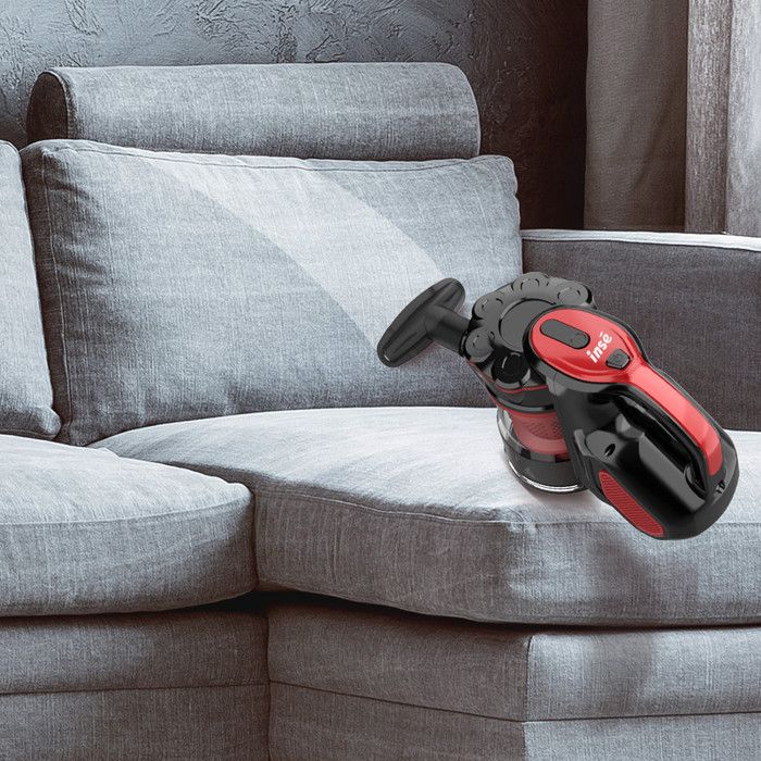 Aspirateur à main INSE I5, système de filtration cyclonique multiple, puissance d'aspiration élevée de 18 kPa, moteur de 600 W rouge