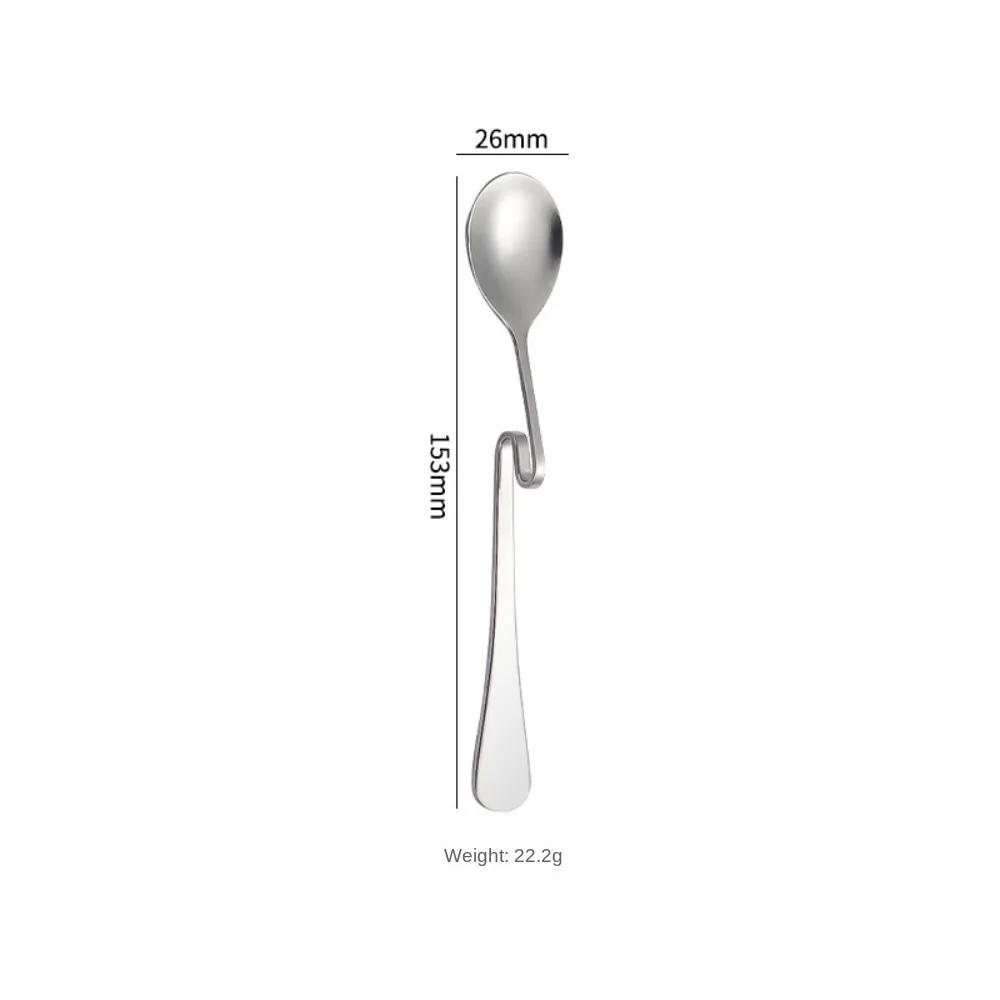 New Stainless Steel Teaspoon Curved Handle Twist Stirring Spoon Long Handled Hanging Cup Spoon