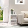 Libreria Bassa in Legno, Mobile Multiuso Design Moderno Bianco con Ripiano Regolabile 40x24x61cm