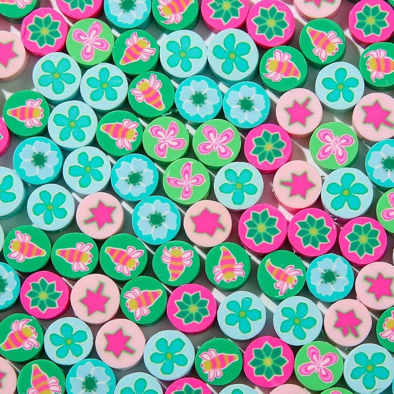 10mm Polymer Clay Beads - Fruit, Animal, Smiley Face Designs for DIY Jewelry Accessories