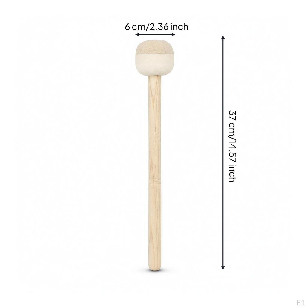 Marching Drum Mallet LongHandled Snare with Felt Head Wooden Percussion Accessory for