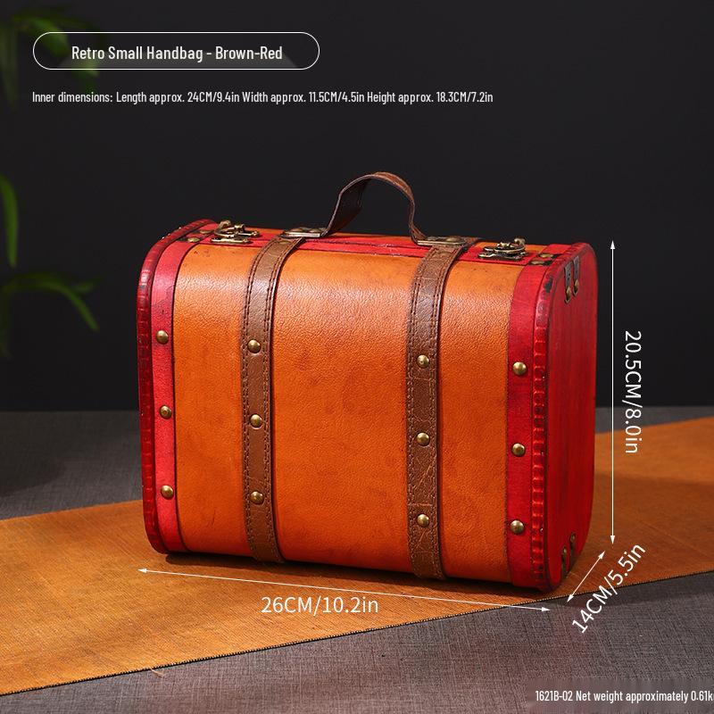 European Antique Wooden Handbag Prop Box