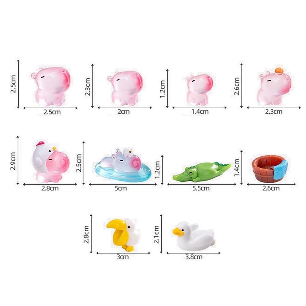 Cartoon Luminous Capybara Statue DIY Accessories Car Ornament Miniature Capybara Figurines Dollhouse Decoration Toy