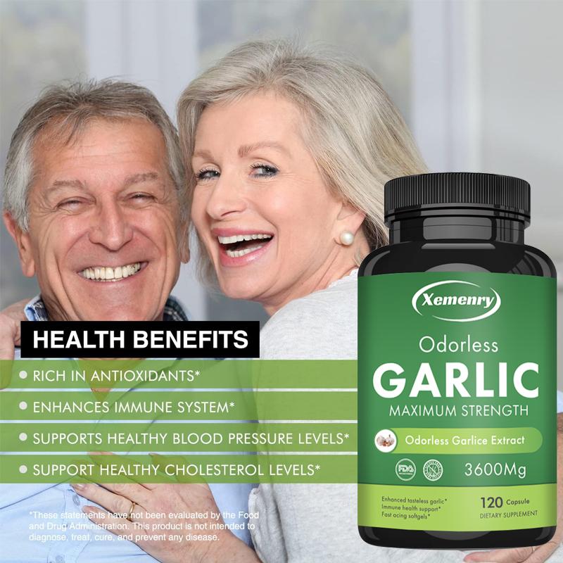 Tasteless Garlic Extract, All-natural, Immune Health Supplement, Lowers Cholesterol, Supports the Immune System