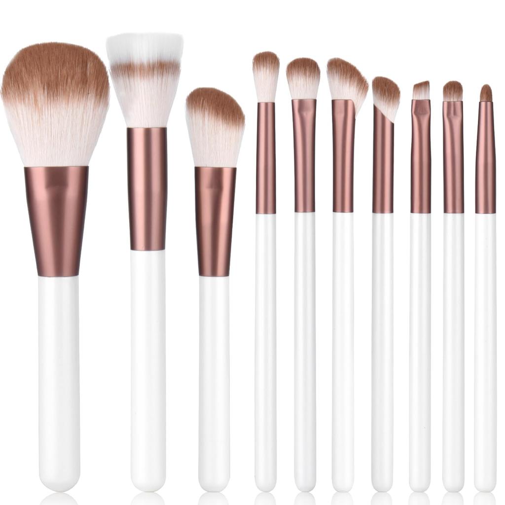 SHELWIN Makeup Brush 10 Makeup Powder Cheek Eyeshadow Sensitive Skin Makeup Comes with PU Leather Storage Great Gift Set, Pieces, Brushes, Brush,