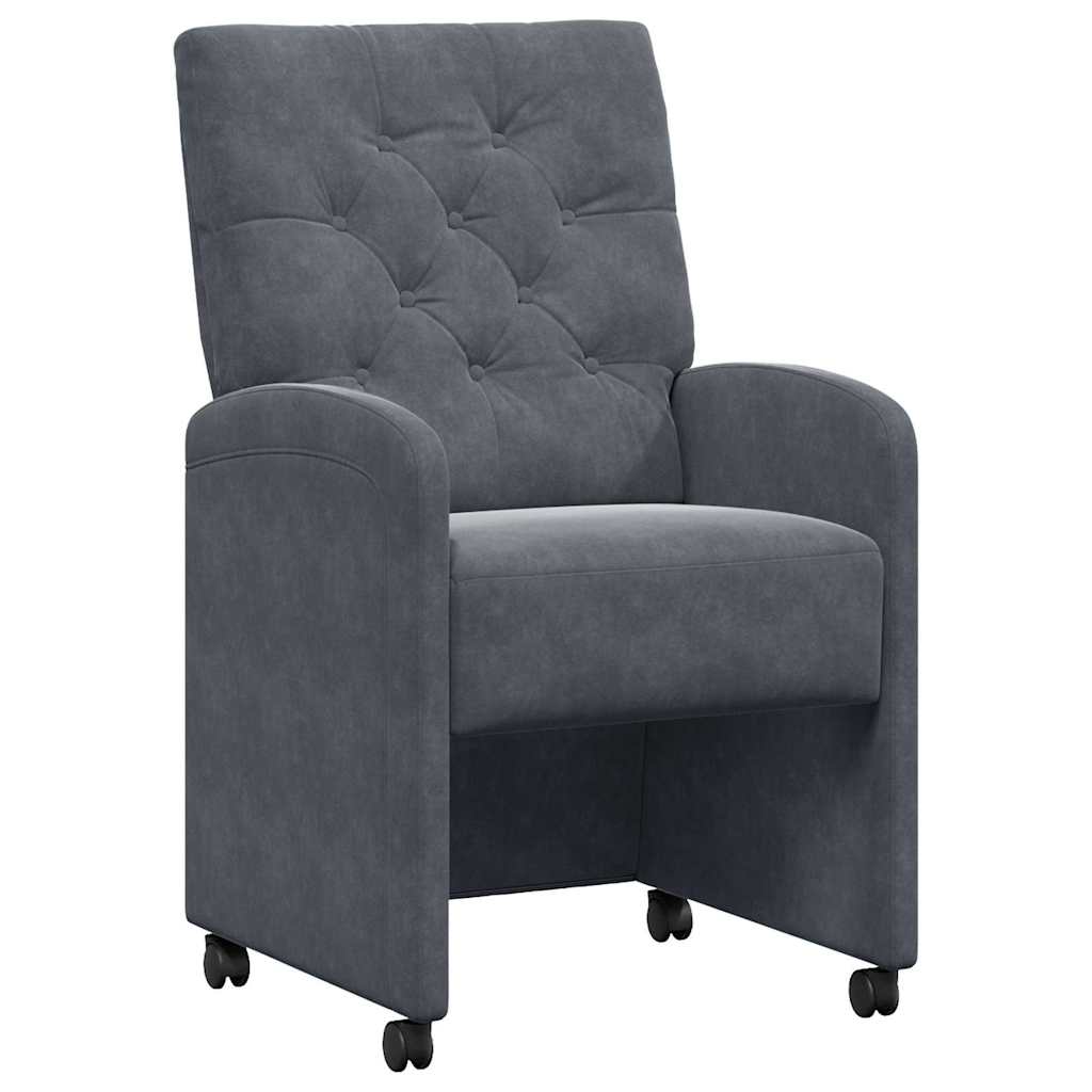 Dining Chairs with Casters 2 pcs Dark Gray 58 x 67 x 97 cm