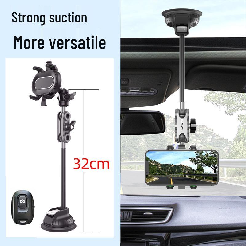 Car-Mounted Multi-Directional Phone Holder for Overhead and First-Person View Shooting with Suction Cup
