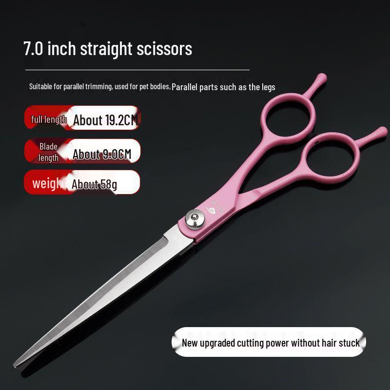 Professional Dog Grooming Scissors Set: Curved and Serrated Trimming Tools for Pets