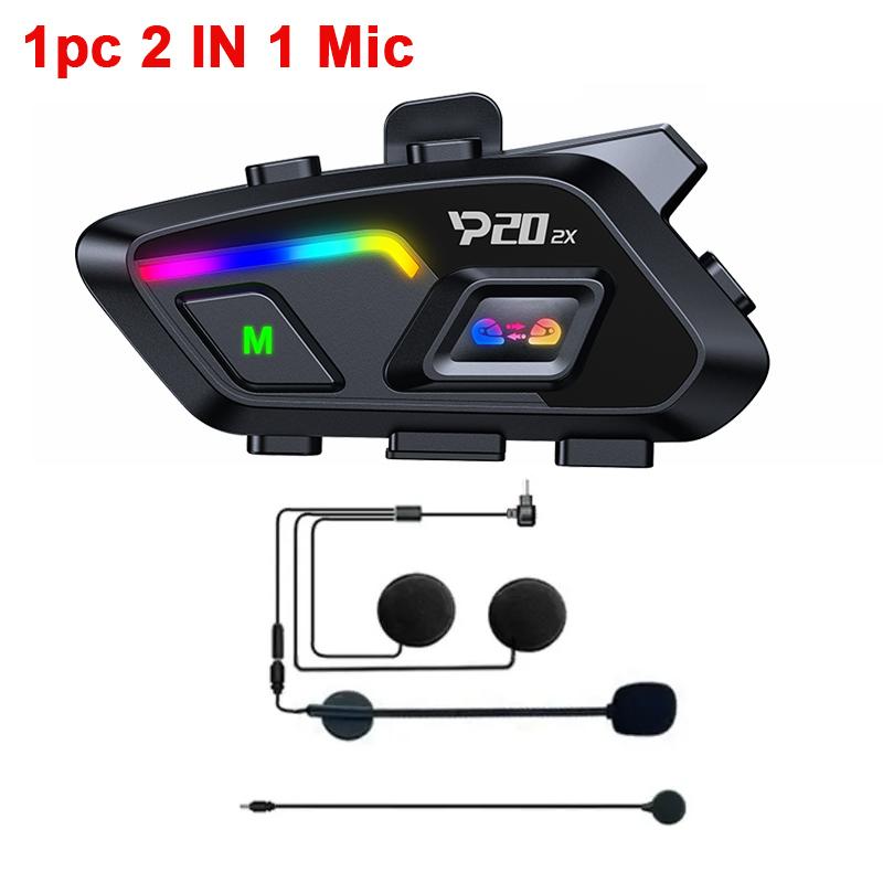 

1/2pcs Wireless Dual core 6.0 Motorcycle Intercom Headset Helmet 500m Distance 1000mAh Interphone Support Music Sharing