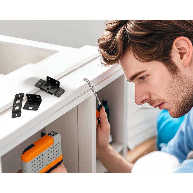 Thickened L-Shaped Metal Corner Brace 90 Degree 2-In-1 Interlocking Furniture Connector Bracket With Screws 10/20 Pack