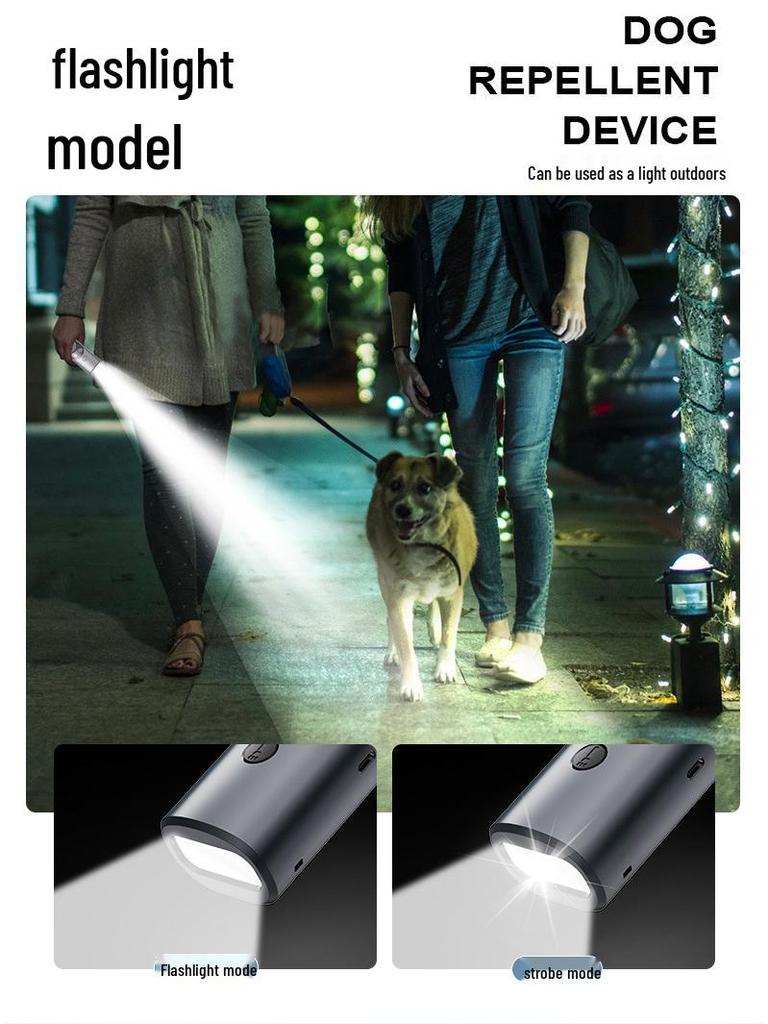 Portable Ultrasonic Dog Bark Stopper & Training Device with Light - Three-Head Dog Repeller