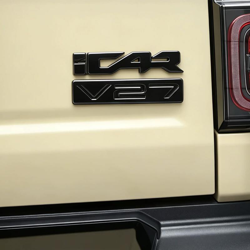 For Chery iCAR V27 ICAUR V27 2026 Car Sticker Out Black covering Front Grille Trunk Tailgate Metal Emblem Accessories