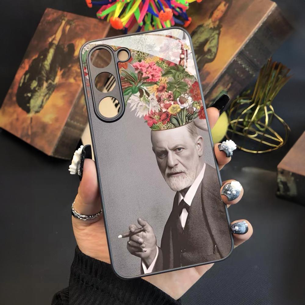 Sigmund psychoanalysis Freud Phone Case for Samsung Galaxy S24 S23 S22 S21 S20 A24 A34 A54 A53 Note20 M54 Fe Ultra Plus Glass