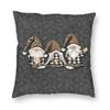 Christmas Gnome Square Polyester Pillowcase  Printed Zip Decorative Throw Pillow Case Home Cushion Case Wholesale