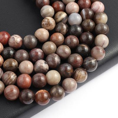 Isoaltion Beads Natural Stone Indian Fossil Wood Round Beads For Jewelry Making DIY Necklace Earrings Bracelet Accessory