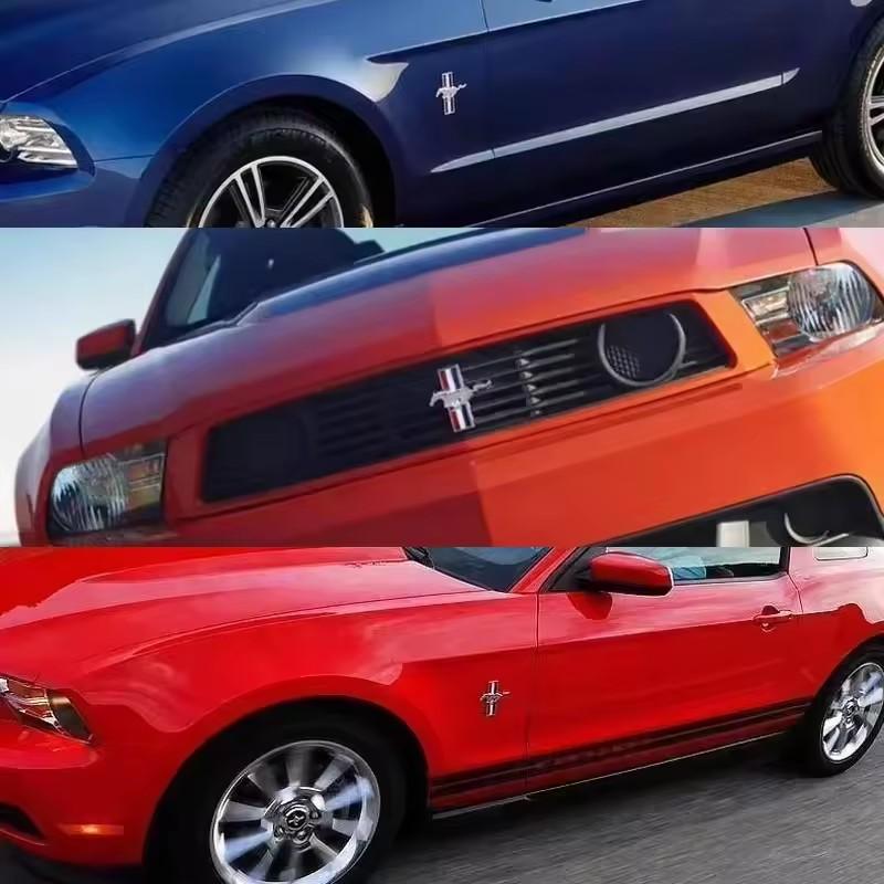Car 3D Metal Badges Fender Side Stickers Running Horse Styling For 5GWI Mustang Taurus Mondeo Puma Focus Shelby Explorer Fiesta KHD6