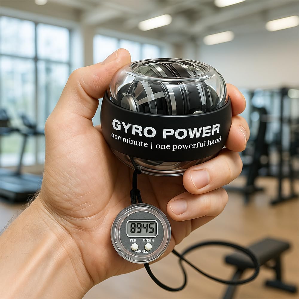 Samostartująca Piłka Treningowa na Nadgarstek Wzmacniacz Nadgarstka i Ćwiczący Przedramię dla Silniejszych Ramion, Palców, Kości i Mięśni, Kolorowe Oświetlenie