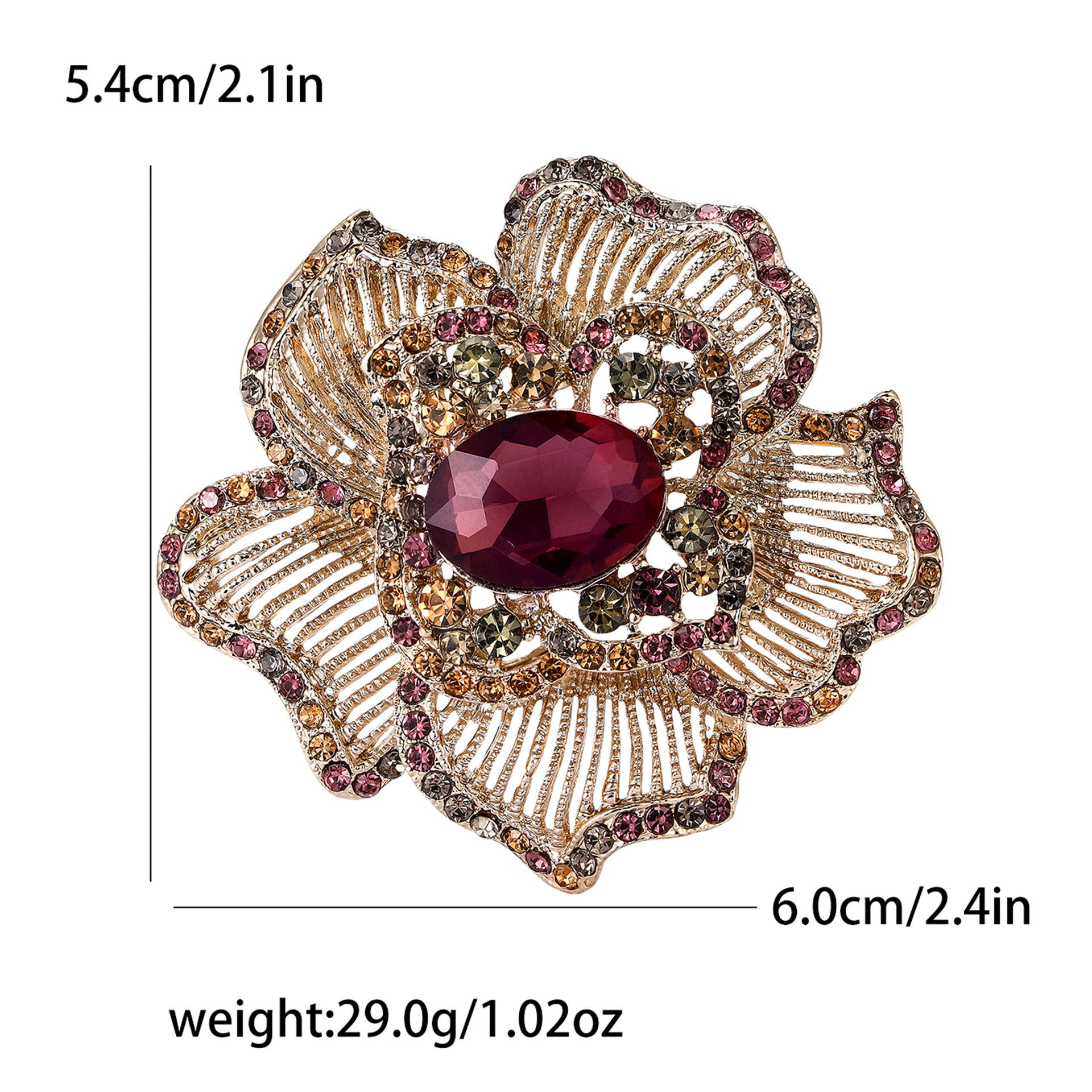 

Винтажная брошь в виде полосатого цветка из сплава тяжелой промышленности со стразами, высококачественная креативная женская одежда, брошь-украшение на булавке