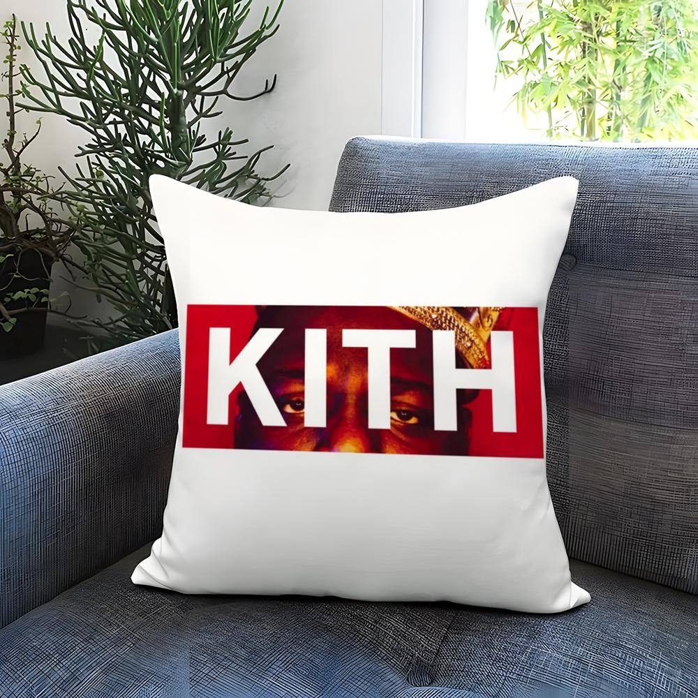 Capa de Almofada Clássica com Logo K-KITH Capa de Travesseiro Reversível Confortável Ideal para Carro Sofá Quarto e Além