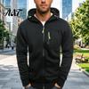 Giacca Leggera Casual da Uomo con Zip, Felpa con Cappuccio Atletica, Felpa a Manica Lunga Primavera Autunno Giacca Sportiva con Tasche con Zip