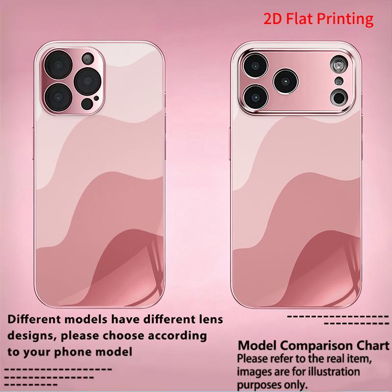2DFlat electroplated tempered glass phone case,Pastel Waves Design,suitable for iPhone 18 Pro Max 17 16 15 14 13 12 11